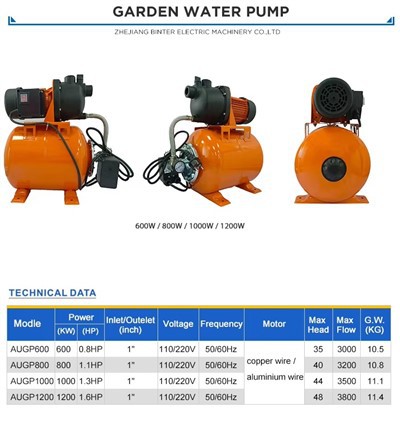 0,8HK 3000L/H Havevandingsautomatisk vandpumpe