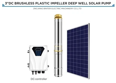 5,5m3/h Højt hoved 74m Solar Dc Power Dybbrønds vandpumpe til kunstvanding